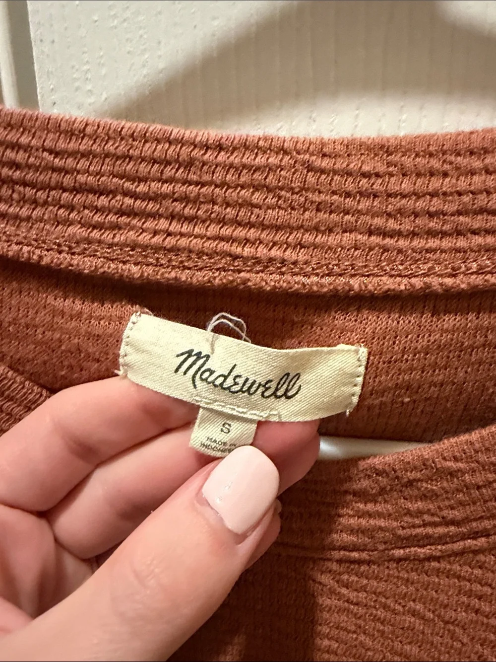Madewell Rust Puff-Sleeve Top